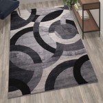 5x7 Black/Gray Area Rug