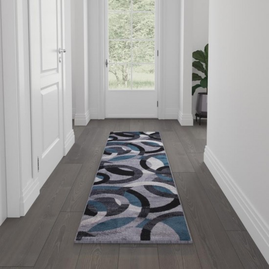 2x7 Blue/Gray Area Rug