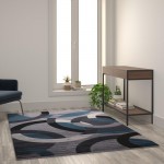 5x7 Blue/Gray Area Rug