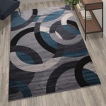 5x7 Blue/Gray Area Rug