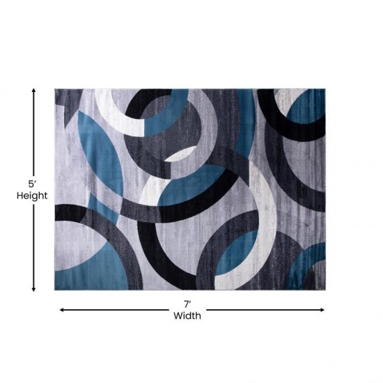 5x7 Blue/Gray Area Rug