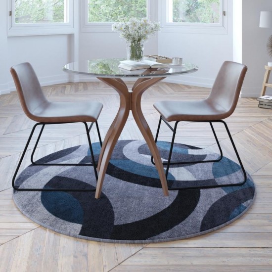 5x5 RD Blue/Gray Area Rug