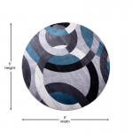 5x5 RD Blue/Gray Area Rug
