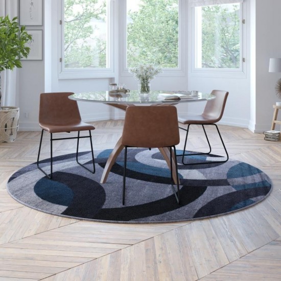 8x8 RD Blue/Gray Area Rug