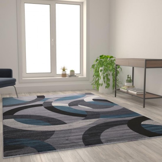 6x9 Blue/Gray Area Rug