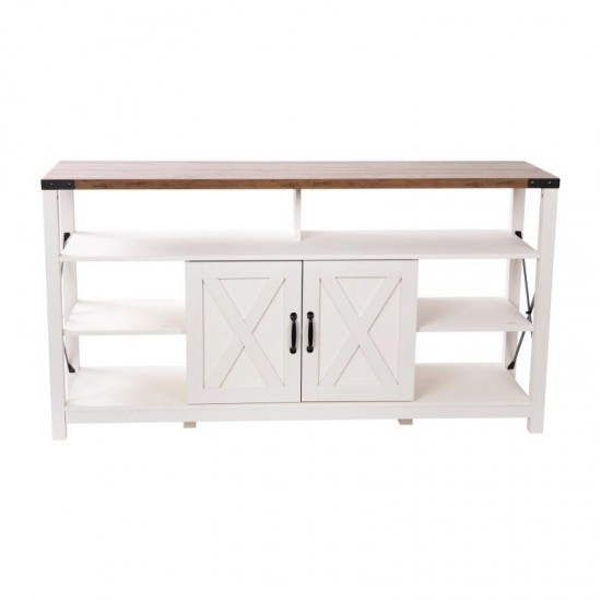 60" White/Rustic TV Stand