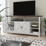 60" White/Rustic TV Stand