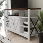 60" White/Rustic TV Stand