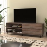 60" Walnut Storage TV Stand