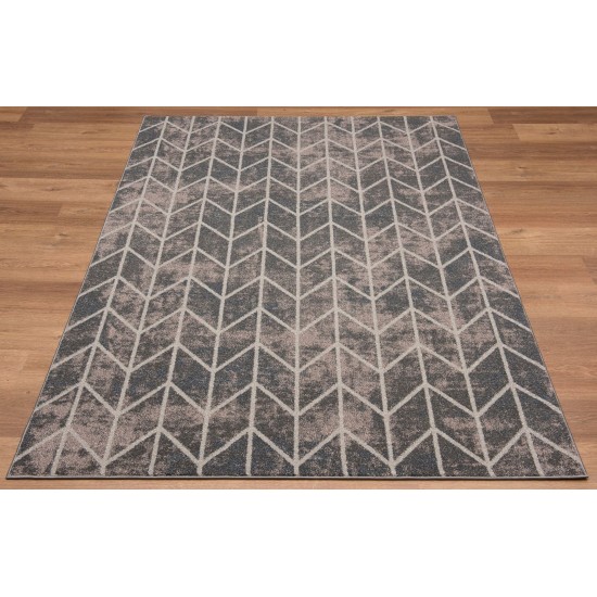 Twist-Ls1892-Black-Gray-7.10 X 10.6 Area Rug