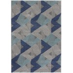 Twist-Pls10652-Grey_Blue-5 X 7 Area Rug