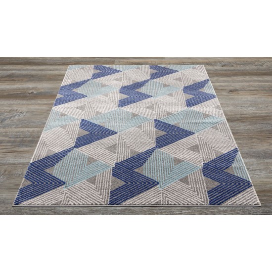 Twist-Pls10652-Grey_Blue-5 X 7 Area Rug