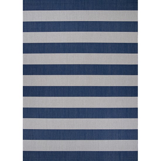 Couristan Afuera Yacht Club Midnight Blue-Ivory Rug 2' x 3'7"