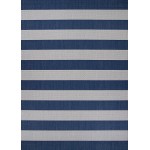 Couristan Afuera Yacht Club Midnight Blue-Ivory Rug 7\'10" x 10\'9"