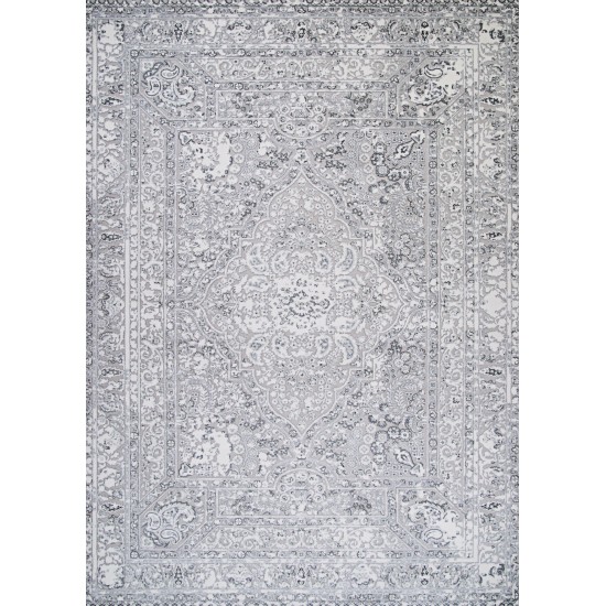 Couristan Brocatelle Belle Fleur Silver Rug 5'3"x7'6"