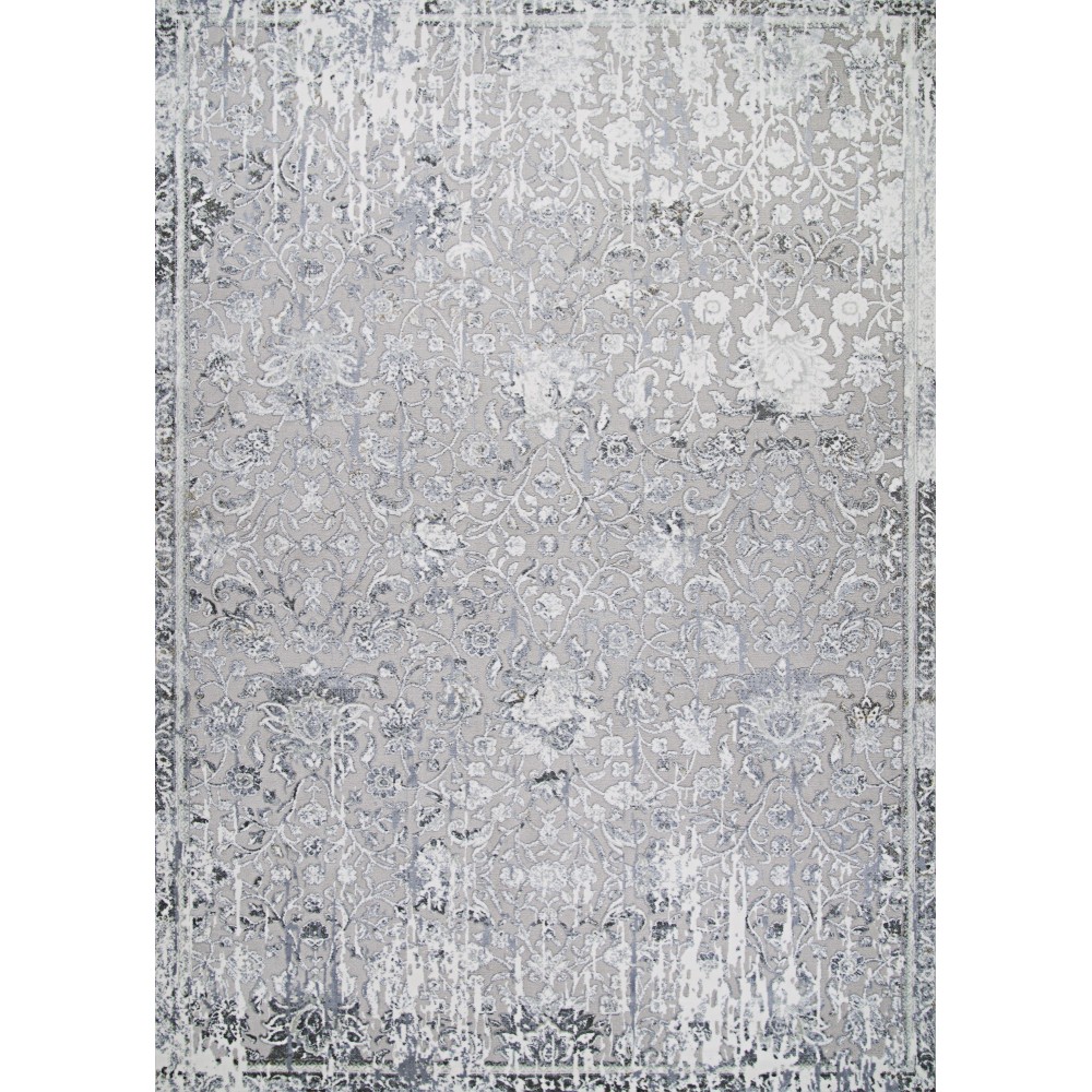 Couristan Brocatelle Brocade Damask Silver-Cream Rug 7'10"x10'9"