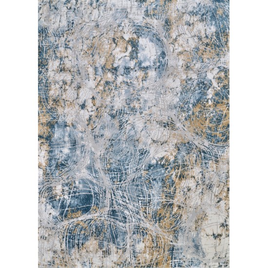 Couristan Brocatelle Gulf Streams Ocean-Cream Rug 5'3"x7'6"