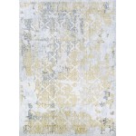 Couristan Calinda Grand Damask Gold-Silver-Ivory Rug 5'3" x 7'6"