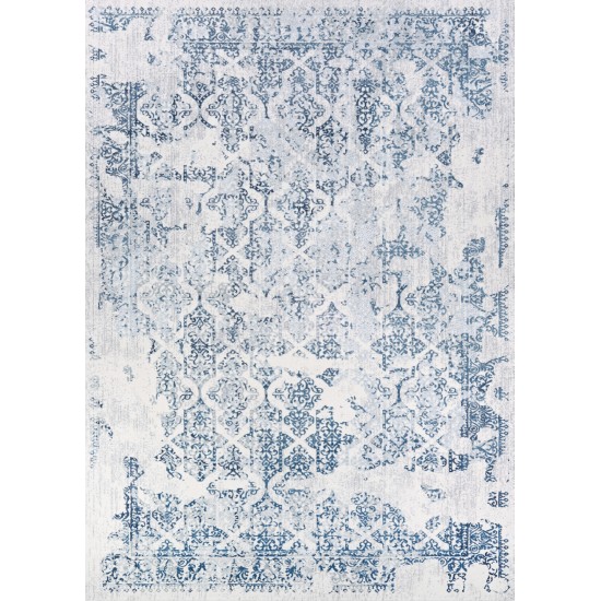 Couristan Calinda Grand Damask Steel Blue-Ivory Runner Rug 2'3" x 7'6"