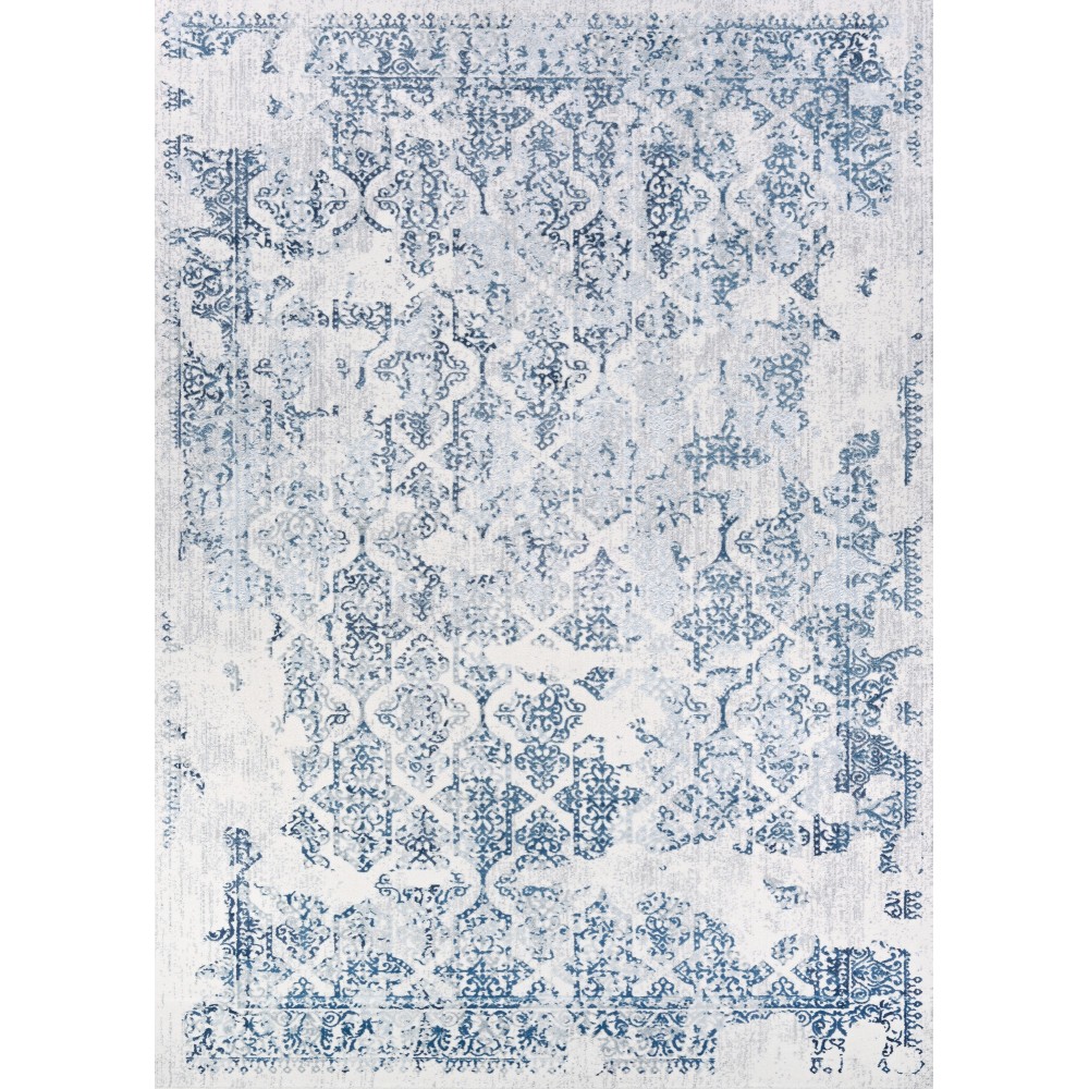Couristan Calinda Grand Damask Steel Blue-Ivory Rug 7'10" x 10'10"