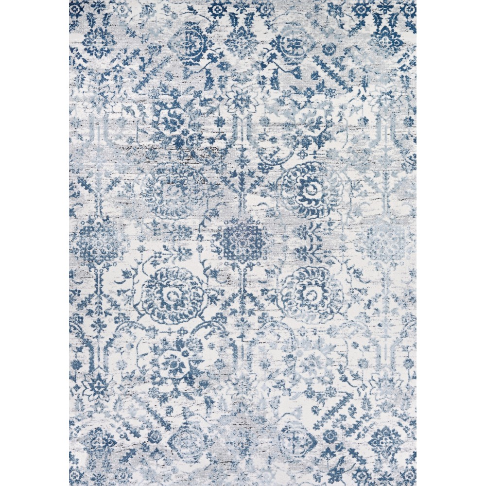 Couristan Calinda Marlowe Steel Blue-Ivory Runner Rug 2'3" x 7'6"