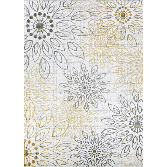 Couristan Calinda Summer Bliss Gold-Silver-Ivory Rug 2' x 3'