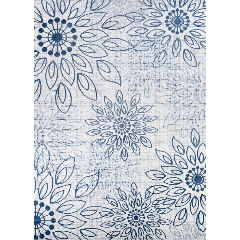 Couristan Calinda Summer Bliss Steel Blue-Ivory Rug 2' x 3'