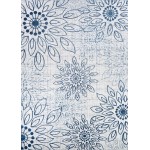 Couristan Calinda Summer Bliss Steel Blue-Ivory Rug 2' x 3'