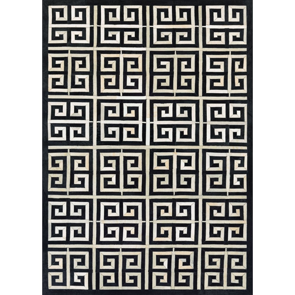 Couristan Chalet Meander Black-Ivory Rug 5'6" x 8'