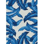 Couristan Covington Palm Leaves Blue Round Rug 7'10" x 7"10"