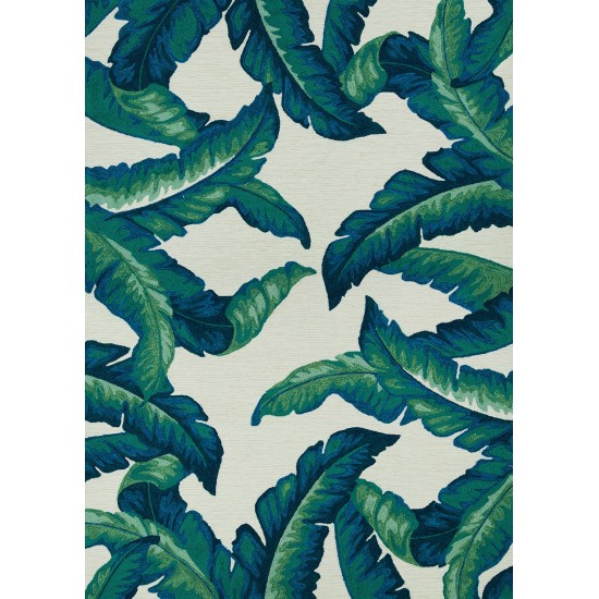 Couristan Covington Palm Leaves Green Rug 2' x 4'