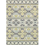 Couristan Covington Pegasus Ivory-Navy-Lime Rug 2' x 4'