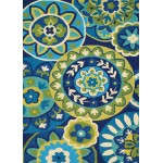 Couristan Covington Rip Tide Ocean-Green Round Rug 7'10" x 7"10"