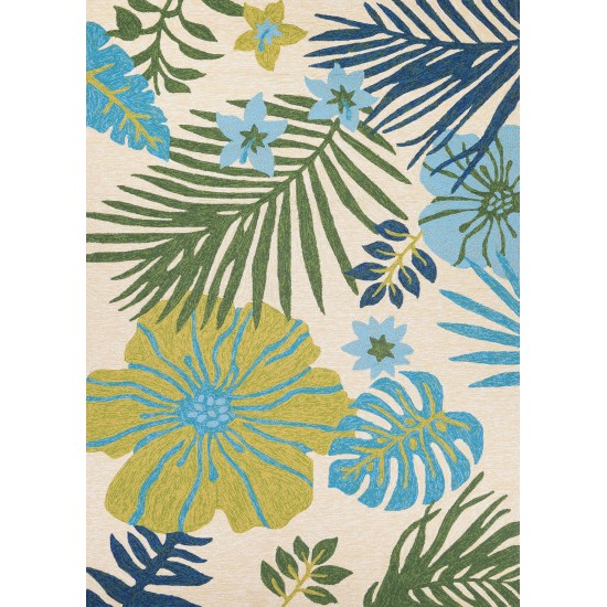 Couristan Covington Summer Laelia Ivory-Fern Rug 2' x 4'