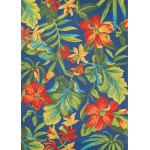 Couristan Covington Tropical Orchid Azure-Forest Green-Red Rug 2\' x 4\'