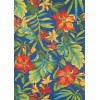 Couristan Covington Tropical Orchid Azure-Forest Green-Red Rug 2' x 4'