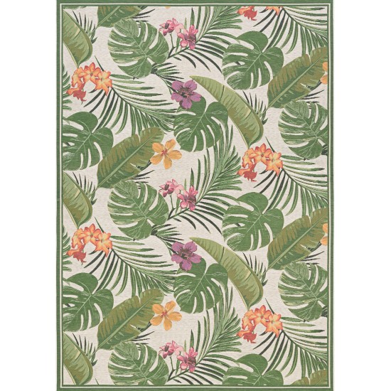 Couristan Dolce Flowering Fern Ivory-Hunter Green Rug 2'3" x 3'11"