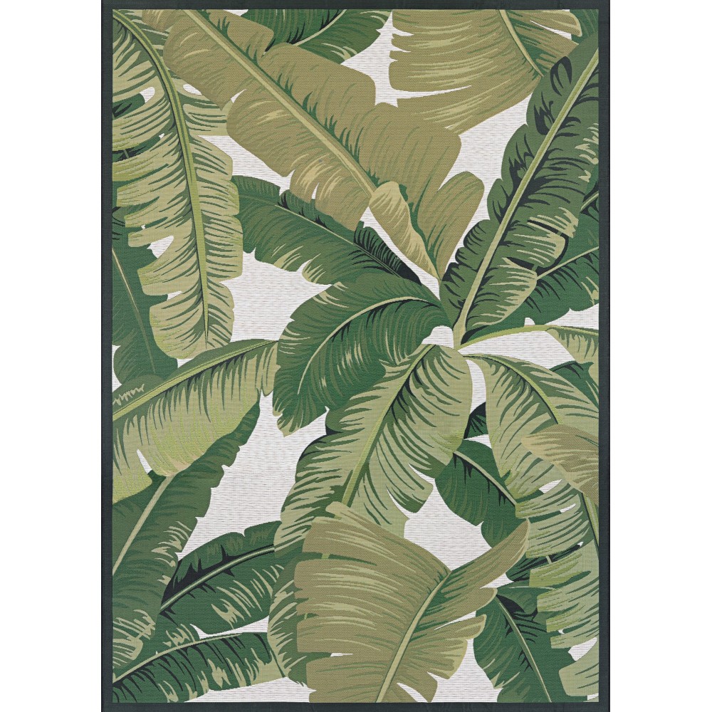 Couristan Dolce Palm Lily Huntr Green-Ivory Rug 2'3" x 3'11"