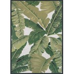 Couristan Dolce Palm Lily Huntr Green-Ivory Rug 2'3" x 3'11"