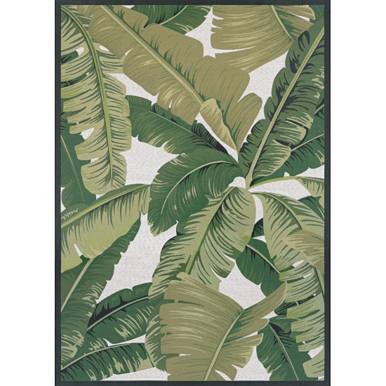 Couristan Dolce Palm Lily Huntr Green-Ivory Rug 2'3" x 3'11"