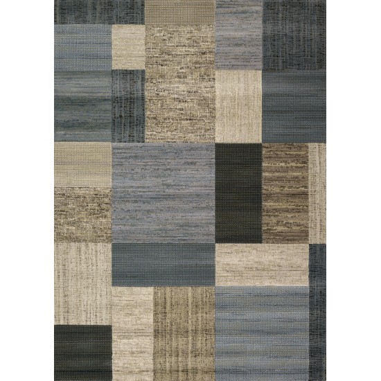 Couristan Everest Geometrics Tan-Teal Rug 2' x 3'7"