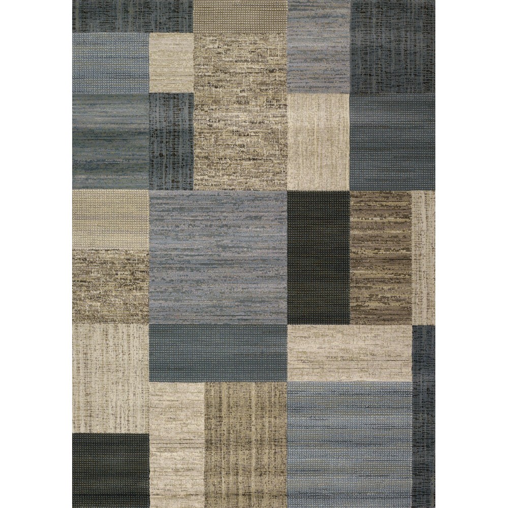 Couristan Everest Geometrics Tan-Teal Runner Rug 2'7" x 7'10"