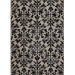 Couristan Everest Retro Damask Grey-Black Rug 2' x 3'7"