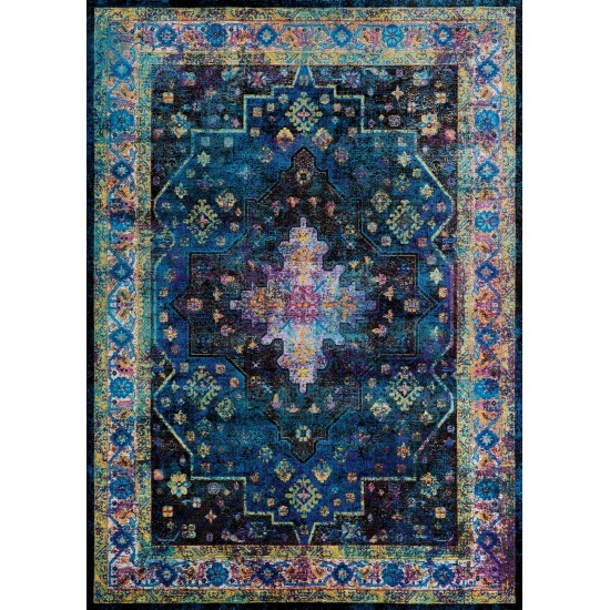 Couristan Gypsy Chartres Ultramarine-Mocha Runner Rug 2'3" x 7'6"