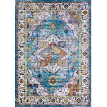 Couristan Gypsy Ely Aqua-Multi-Ivory Runner Rug 2\'3" x 7\'6"
