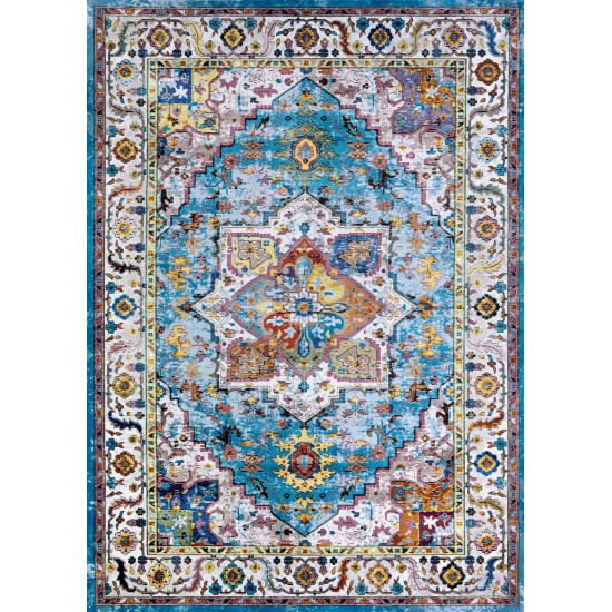 Couristan Gypsy Ely Aqua-Multi-Ivory Runner Rug 2'3" x 7'6"