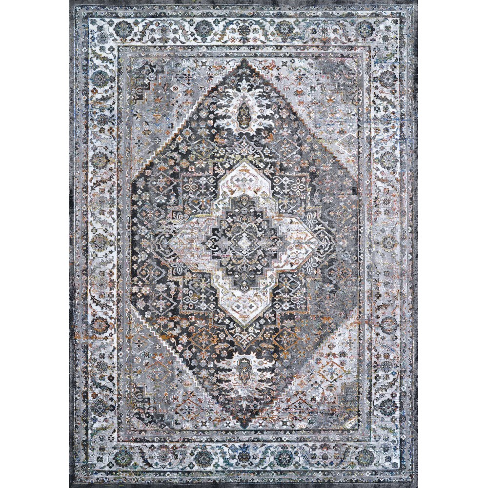 Couristan Gypsy Persian Medallionc Grey-Ivory Runner Rug 2'3" x 7'6"