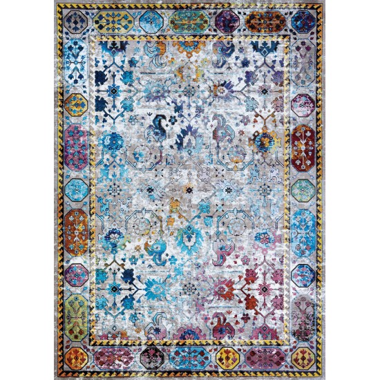 Couristan Gypsy Retro Damsel Ivry-Mushroom-Multi Runner Rug 2'3" x 7'6"