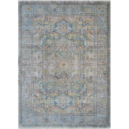 Couristan Halli Antique Lavar Skyblu-Stone-Mlt Runner Rug 2'6"x 8'