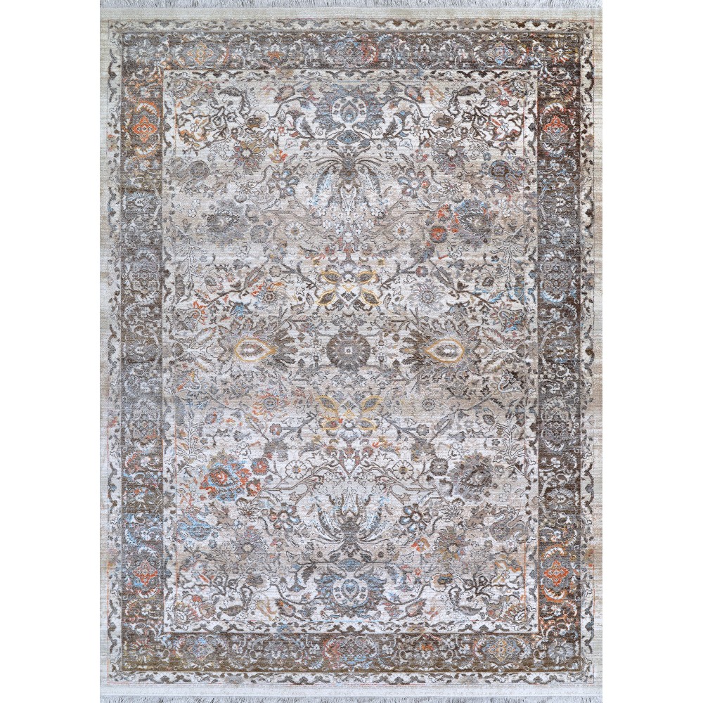 Couristan Halli Floral Kashan Beige-Mocha Rug 8'6" x 13'6"